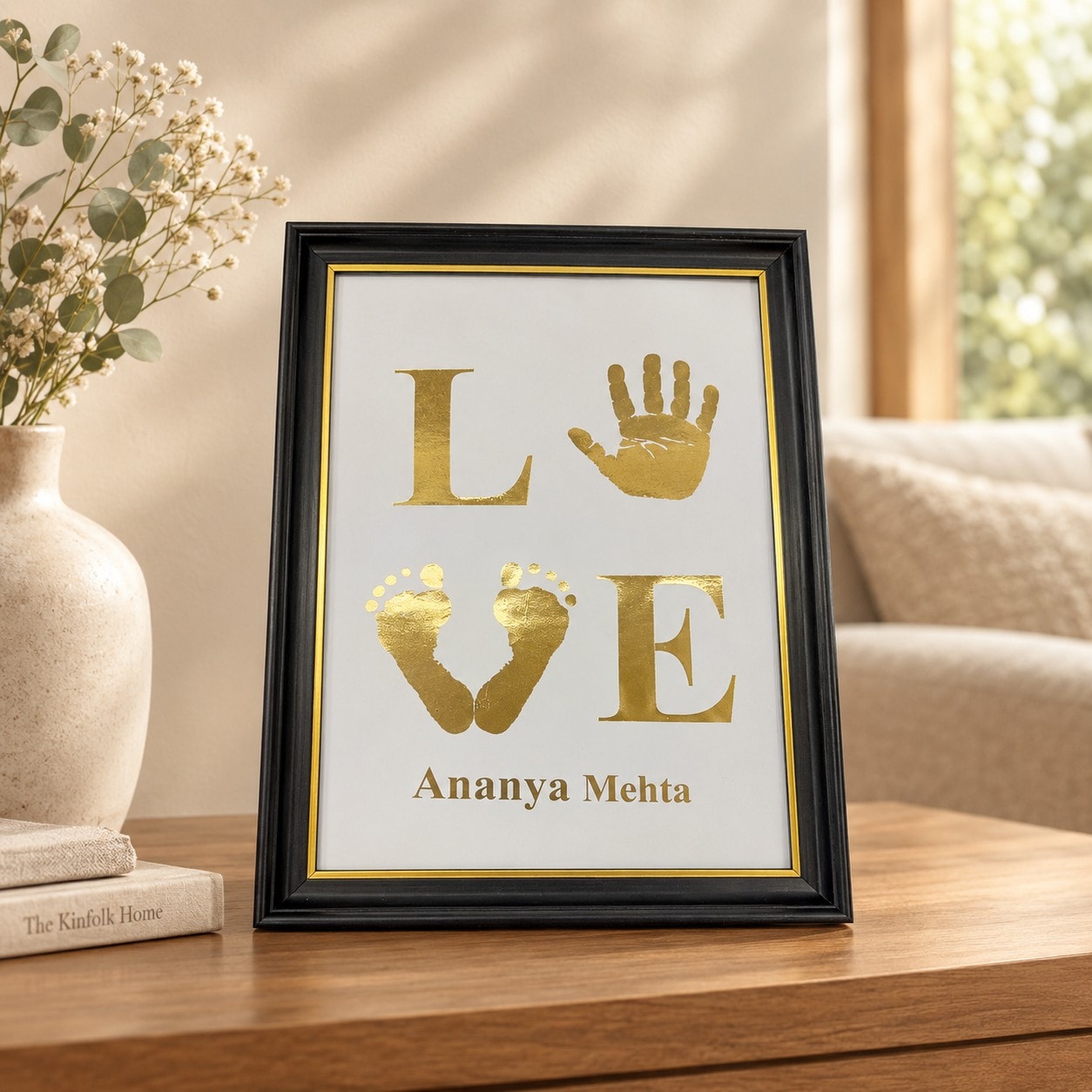 Baby LOVE Metallic Imprint Frame - 3 Imprint — image 1