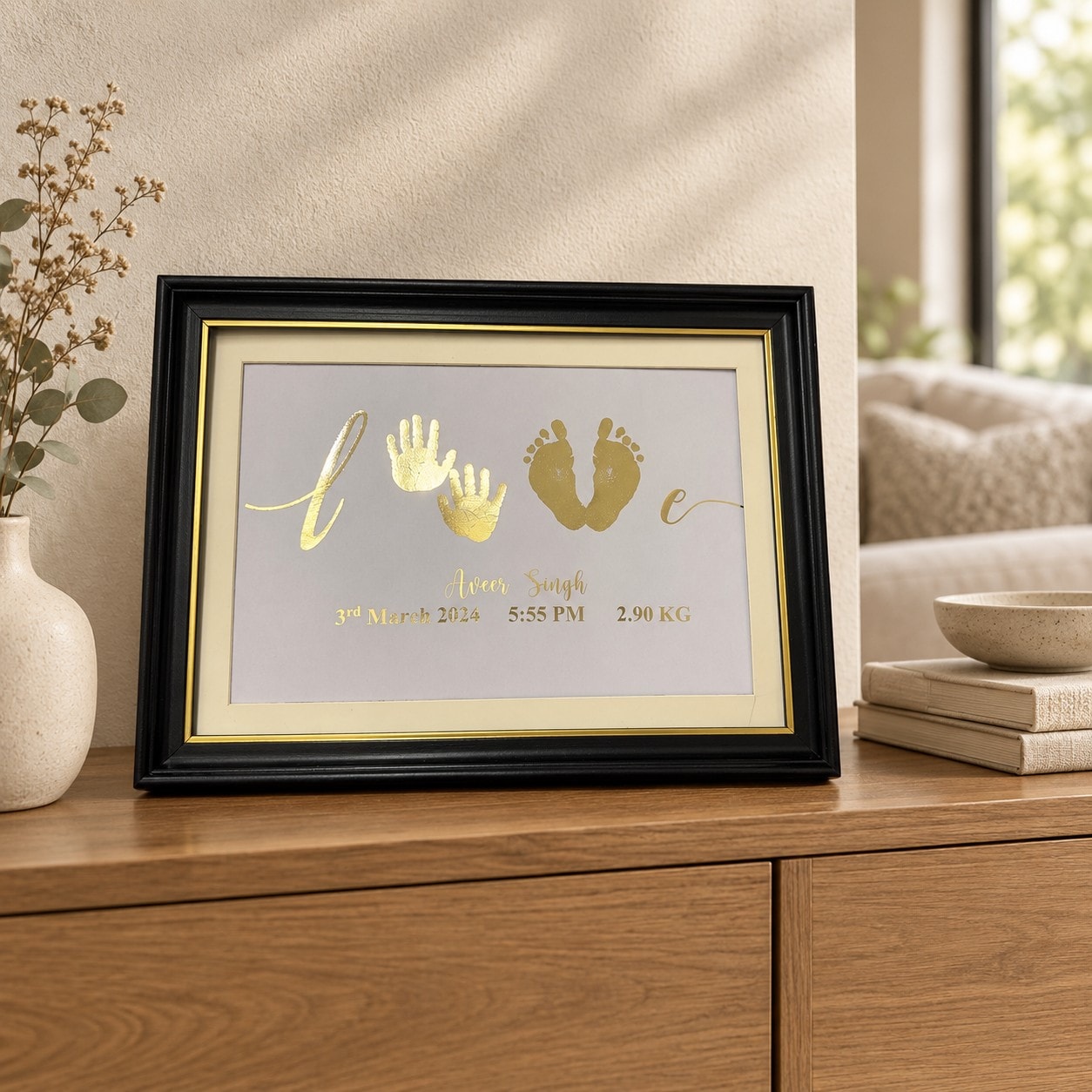 Baby LOVE Metallic Imprint Frame - 4 Imprints — image 1