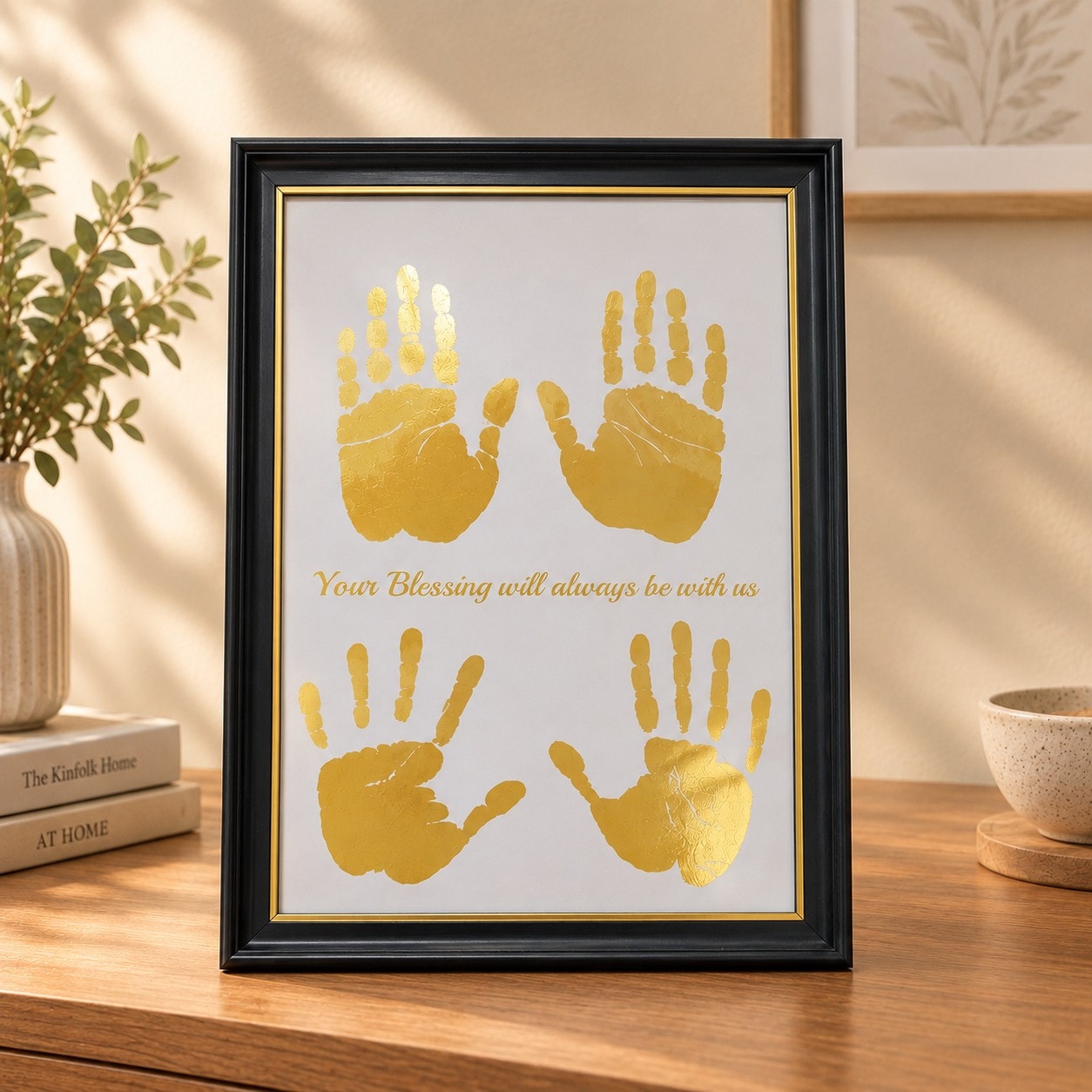 Parents Ashirwad Metallic Imprint Frame - 4 Hand Imprint — image 1