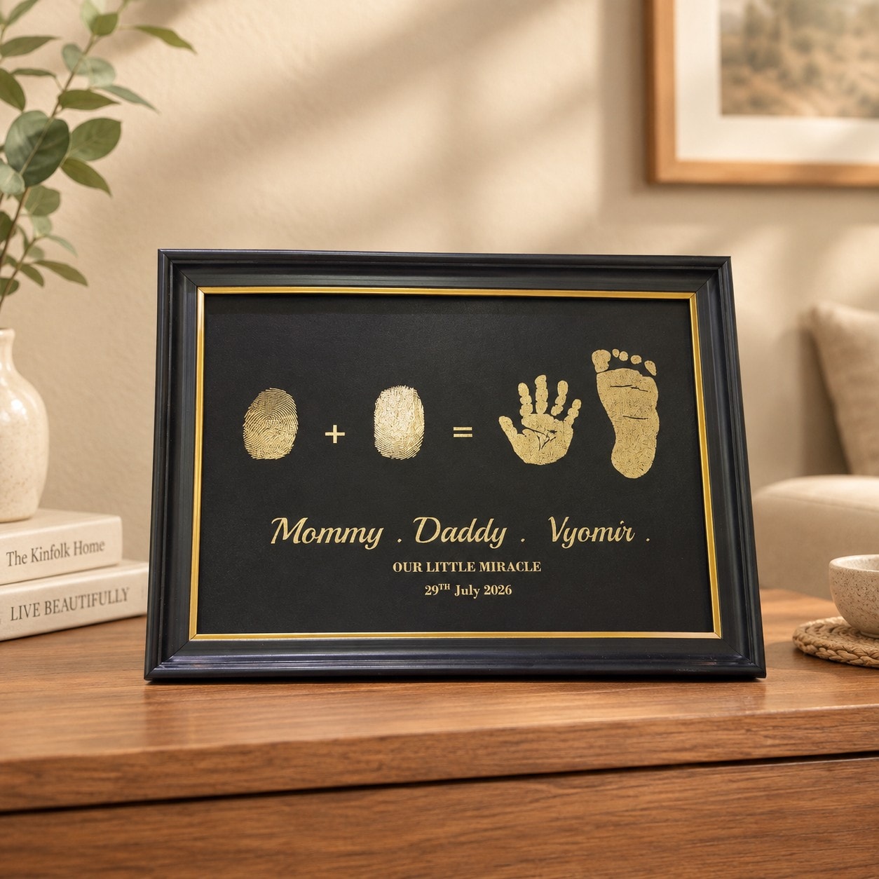 Family Thumbprint Metallic Imprint Frame — image 1